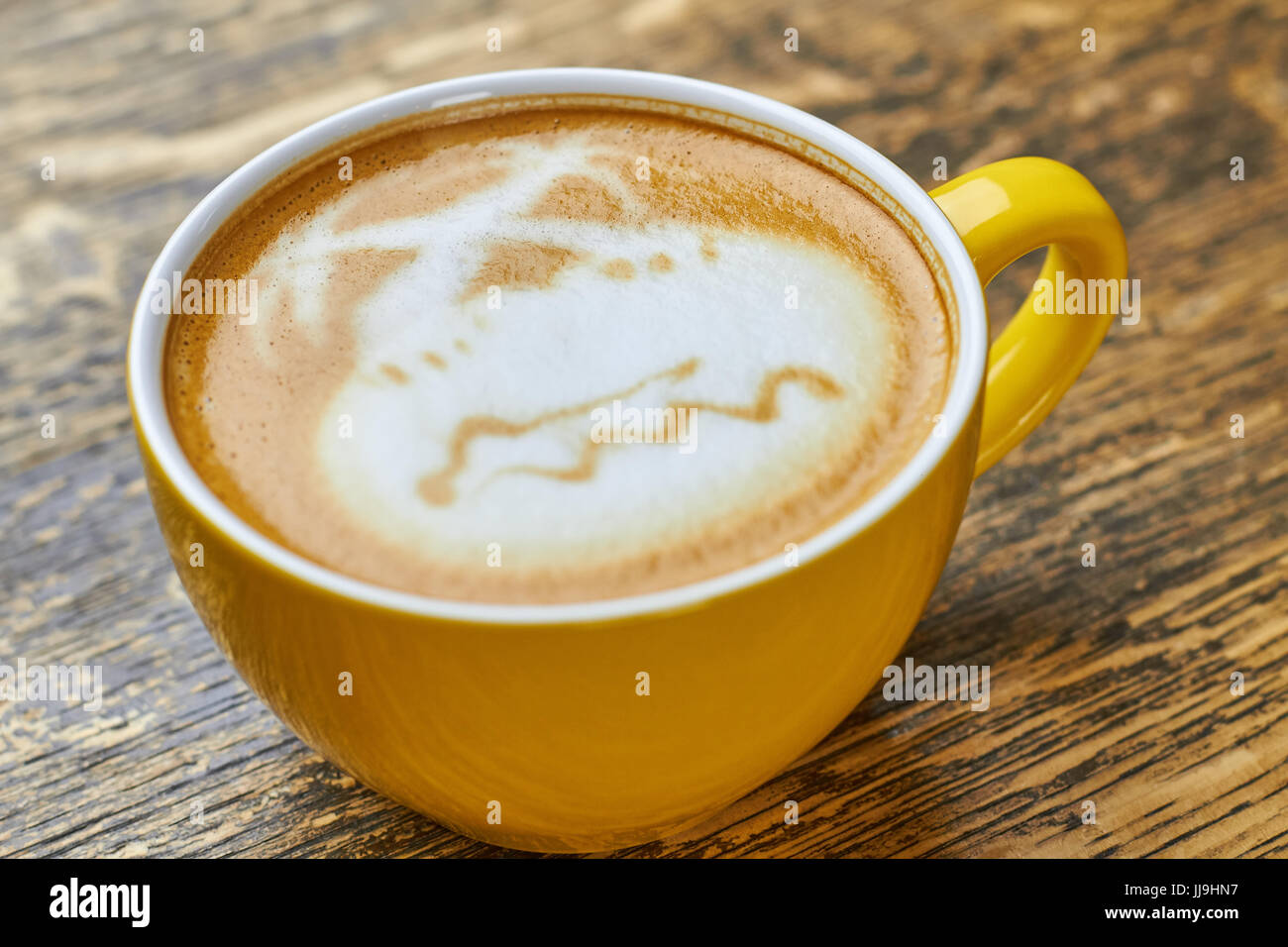 Island latte art. Banque D'Images