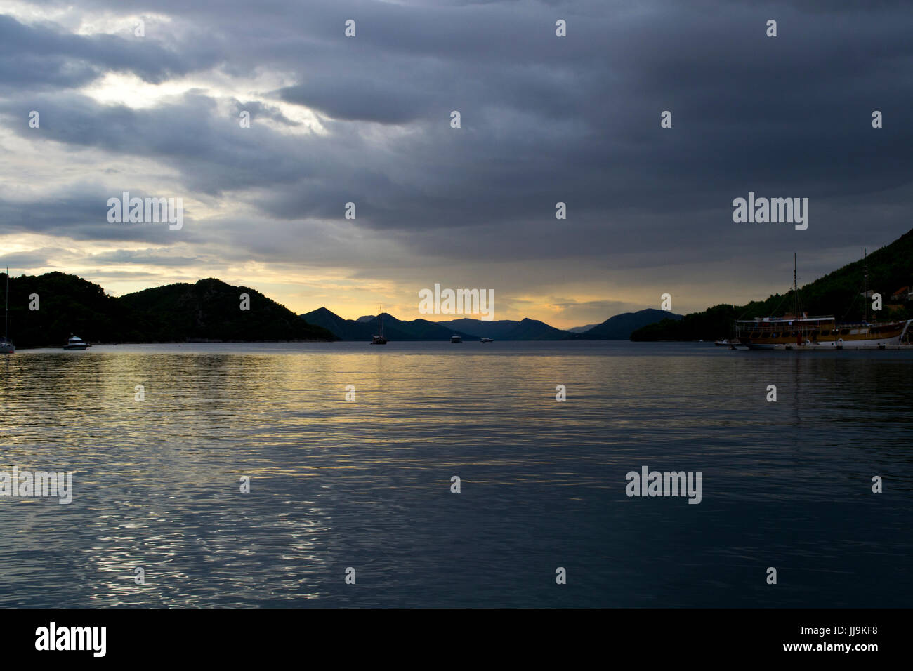 Sipan Luka - la côte nord de l'île de Sipan, Croatie. Banque D'Images