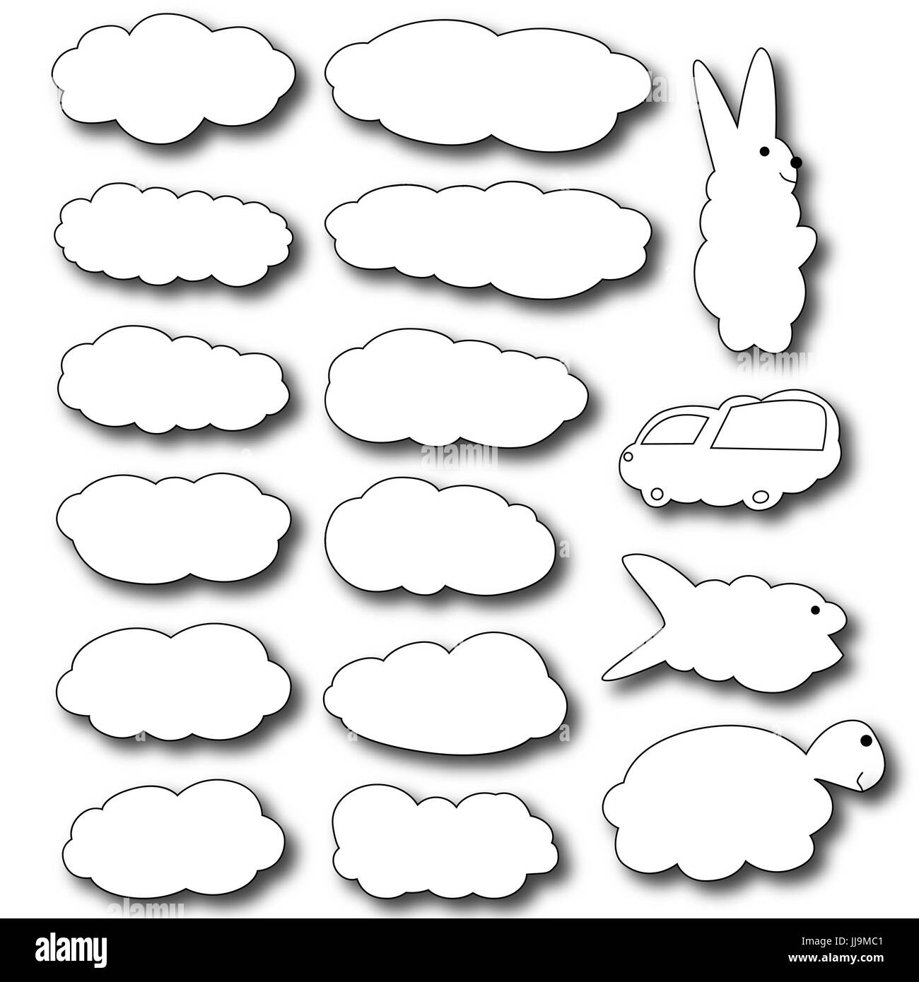 Ensemble de nuages Illustration de Vecteur