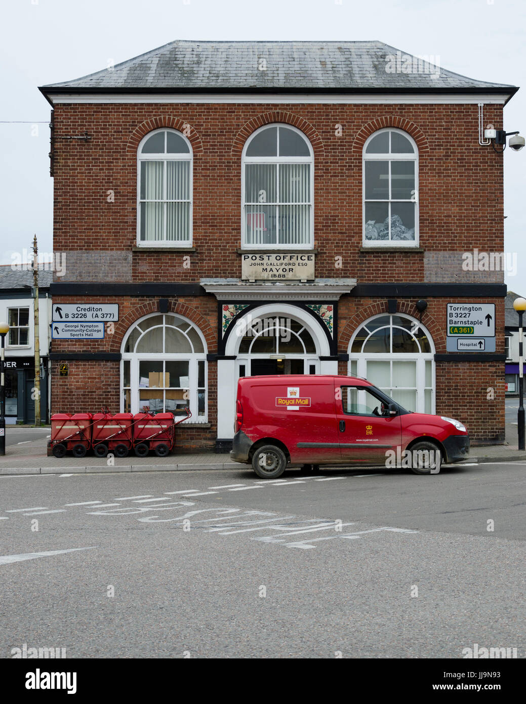 Bureau de poste et Royal Mail van, Salcombe, Devon Banque D'Images