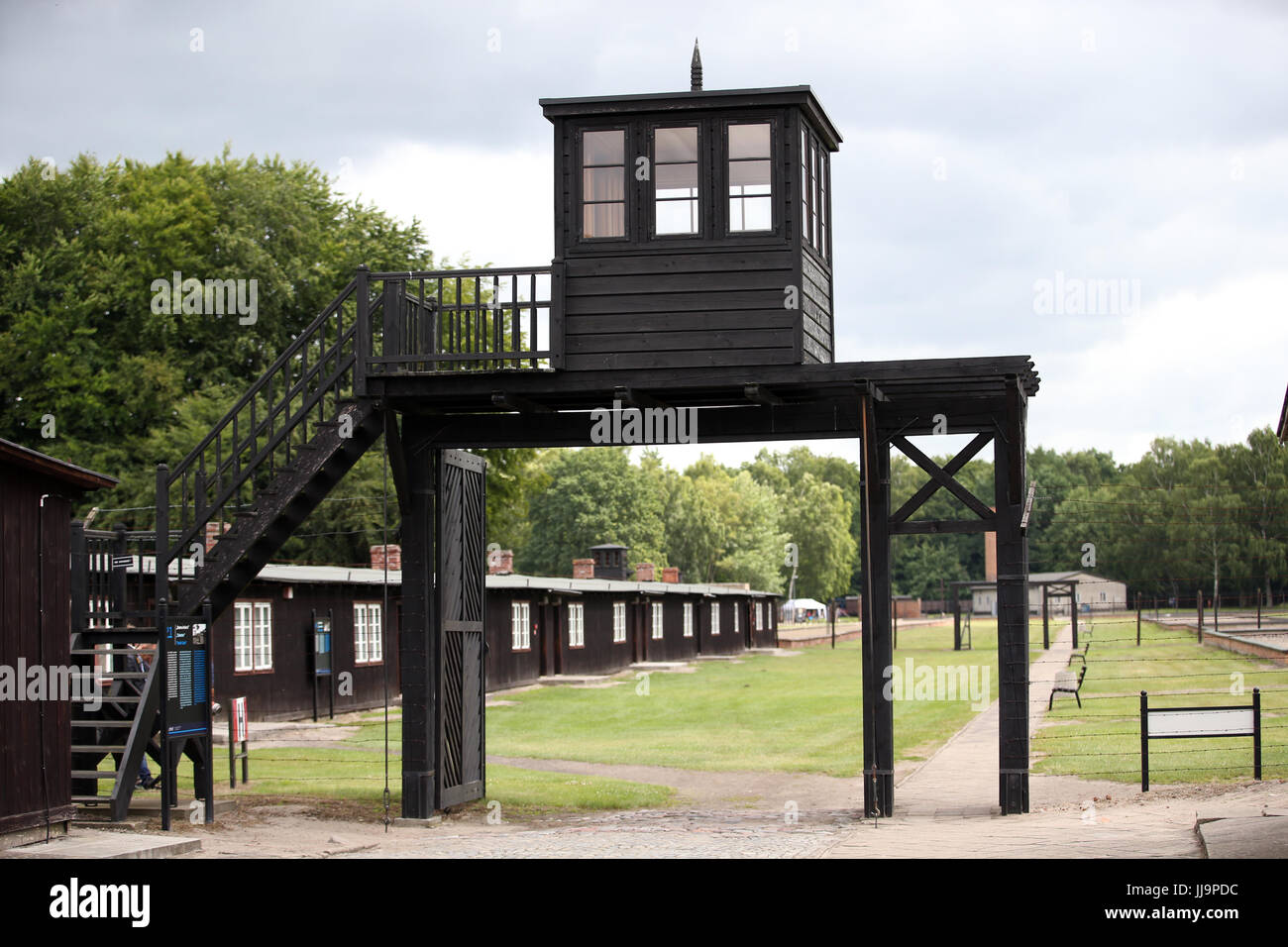 La porte de la "mort" à l'ancien camp de concentration de l'Allemagne nazie, Stutthof, Pologne. Banque D'Images