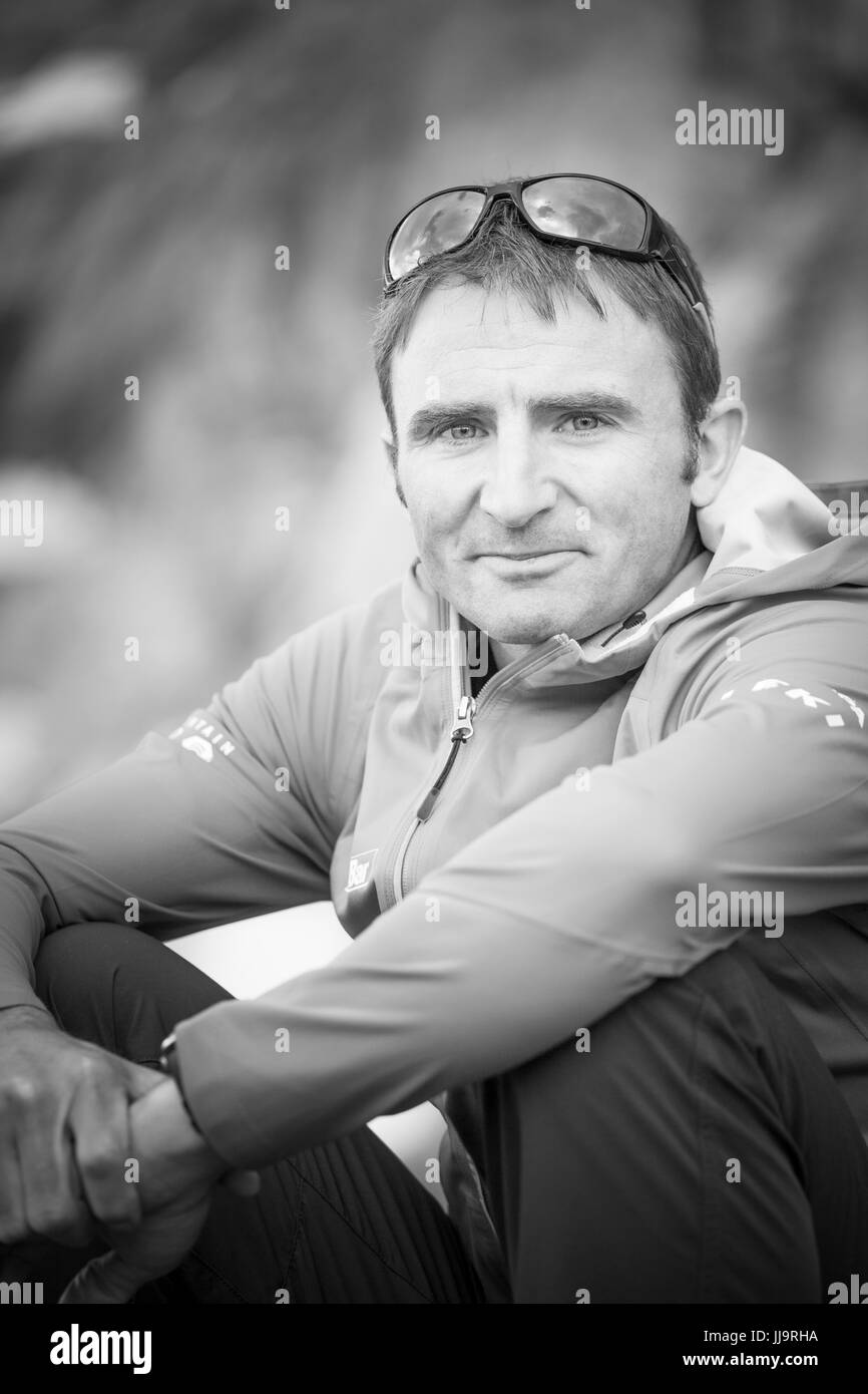 Portrait du célèbre alpiniste Ueli Steck Banque D'Images