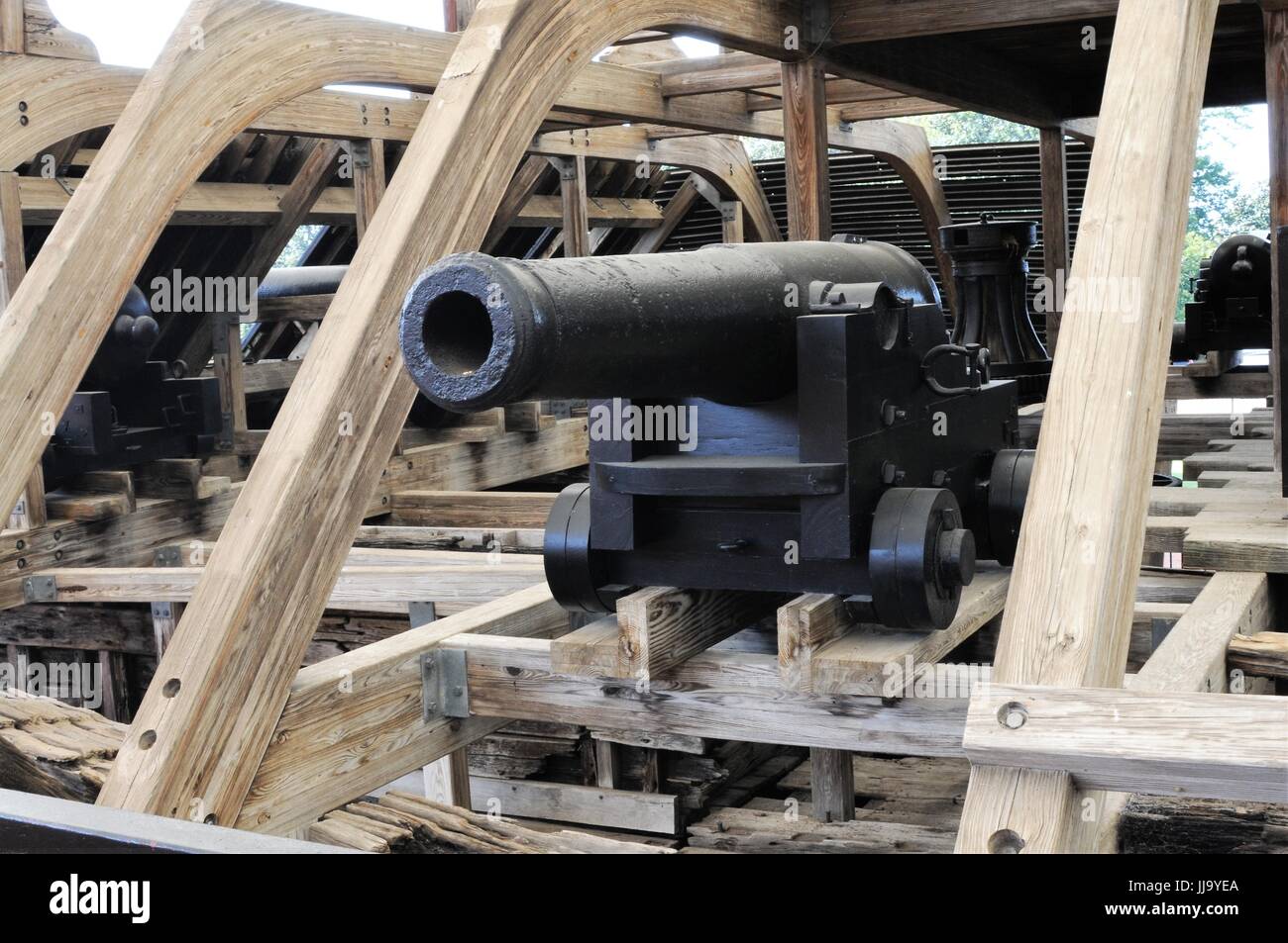 L'artillerie de marine sur l'USS Cairo au Vicksburg National Military Park Banque D'Images