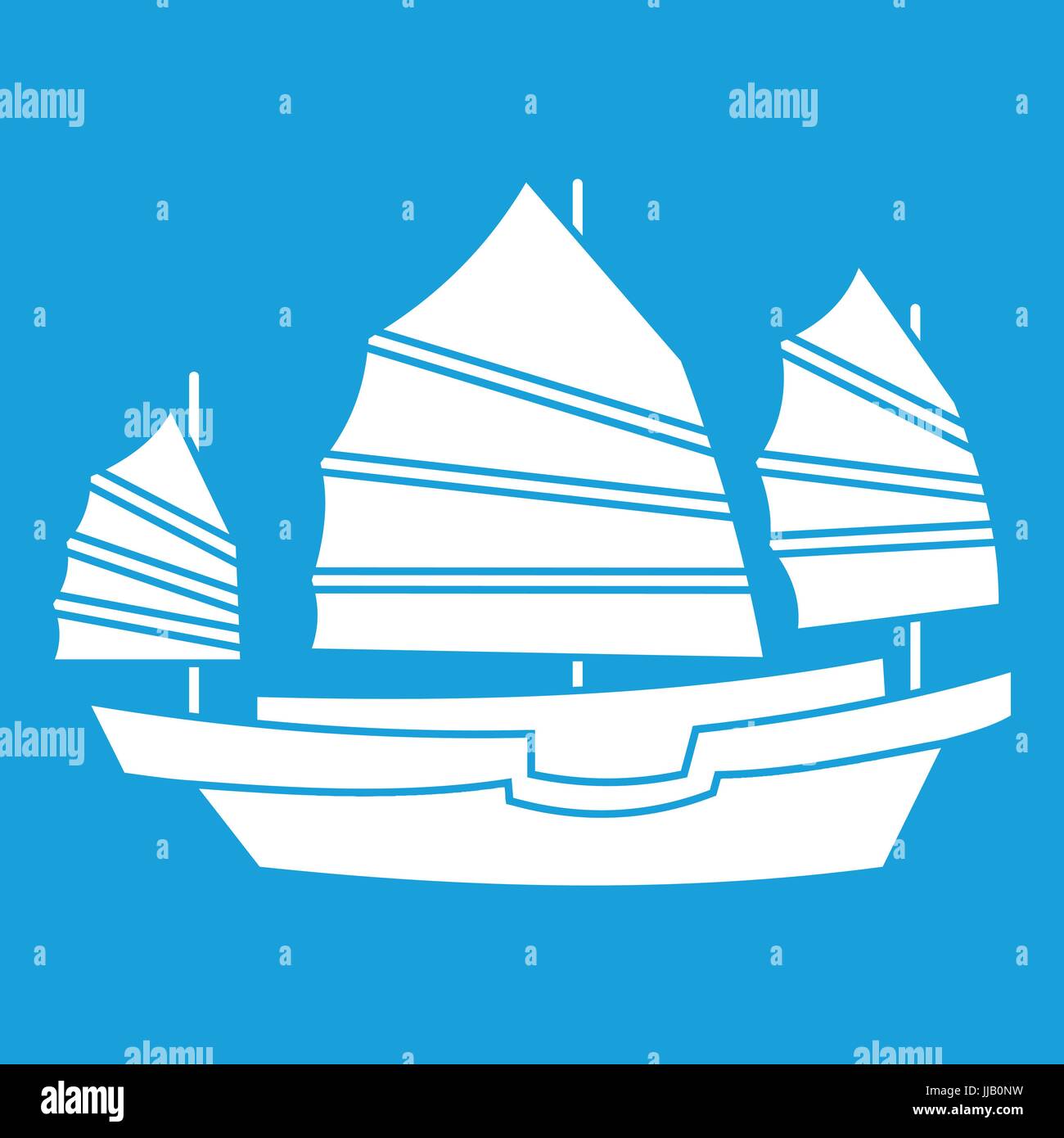 Icône jonque white Illustration de Vecteur