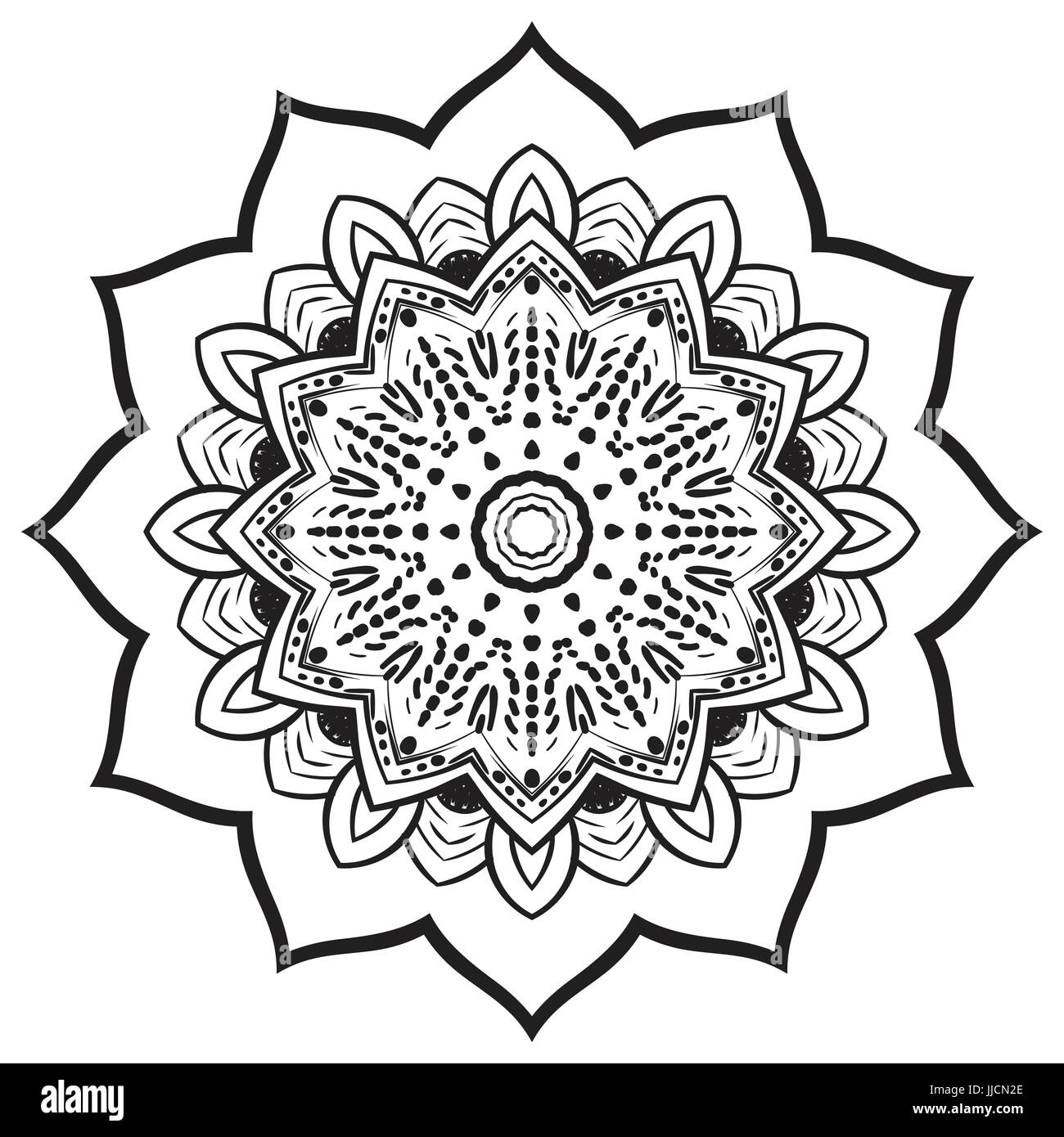 Abstract Hand drawn Mandala circle. Arabe, Indienne, la culture turque style de décoration. Vector Illustration Illustration de Vecteur