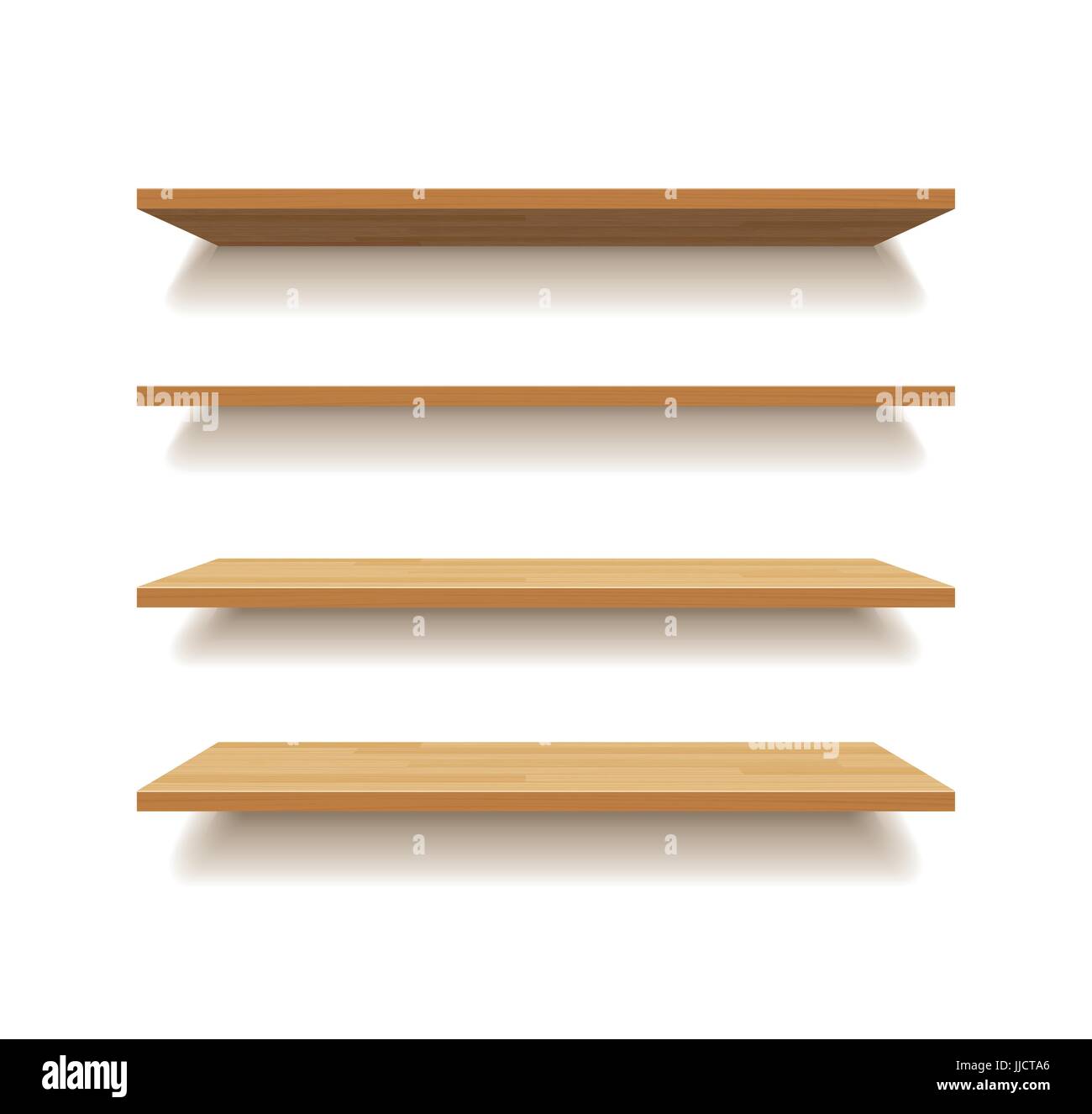 Étagère en bois vide vecteur fond isolé Illustration de Vecteur