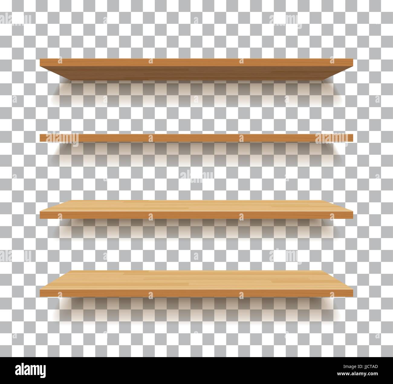 Étagère en bois vide vecteur fond isolé Illustration de Vecteur