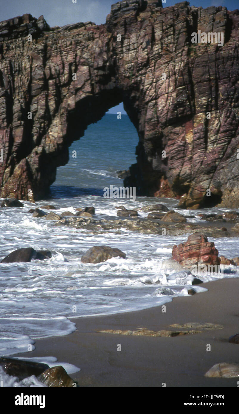 Pedra Furada, Jericoacoara, Ceará, Brésil Banque D'Images