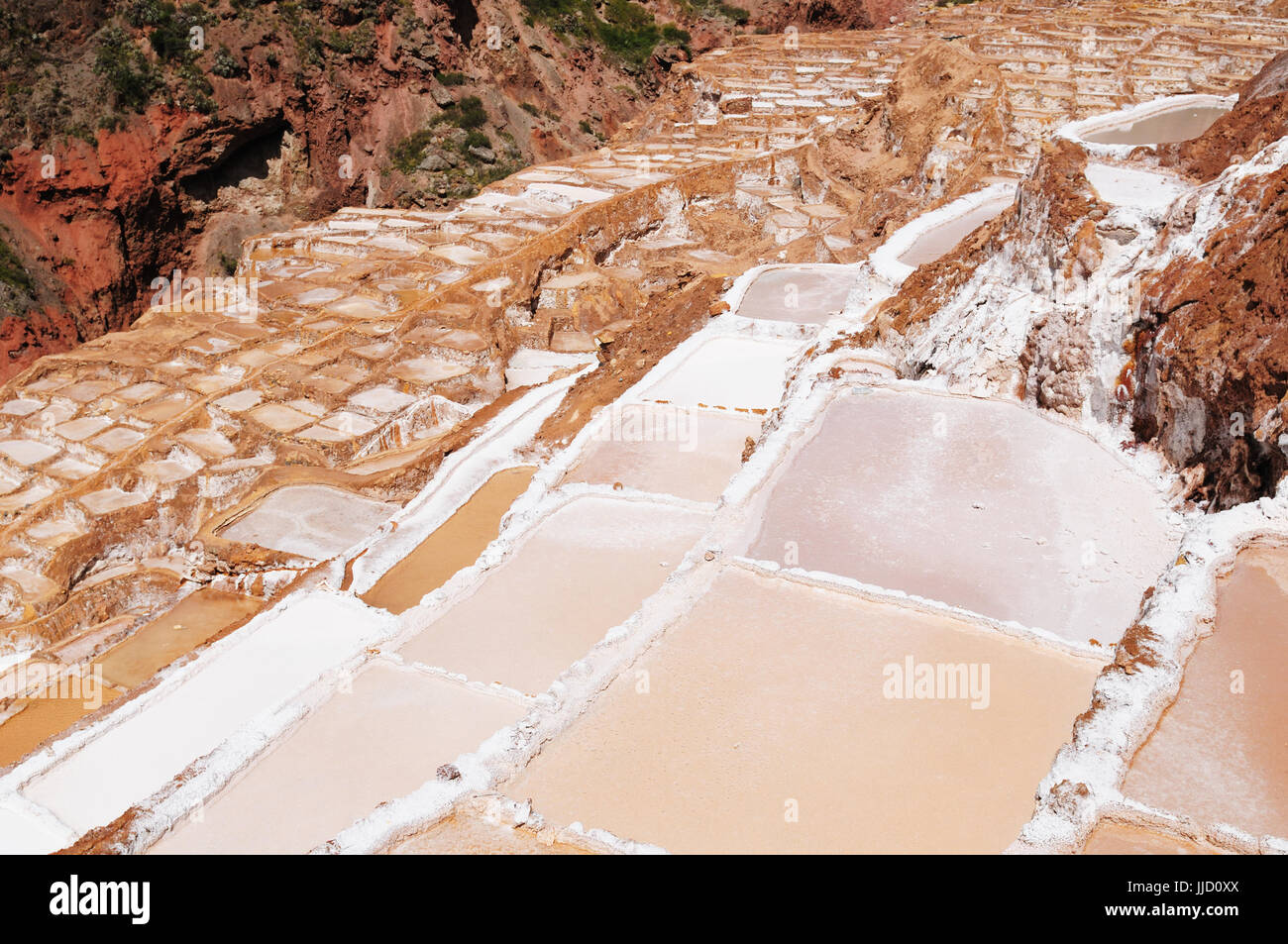 Pérou, Salinas de Maras, pré inca mine de sel traditionnels (salinas). Banque D'Images