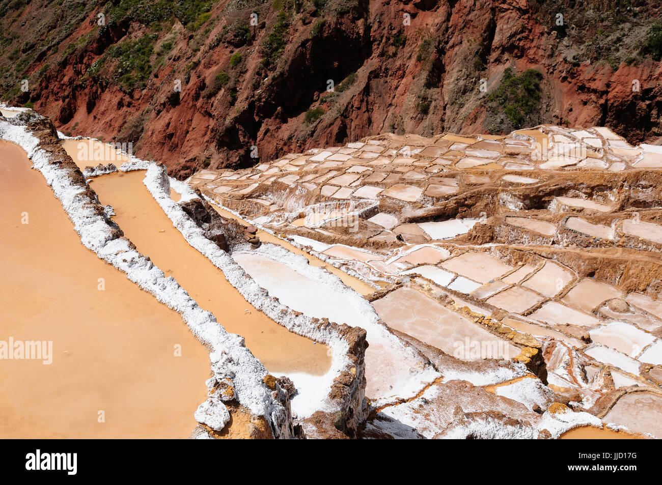 L'Amérique du Sud, Amérique du Sud, pré inca mine de sel traditionnels (salinas), Vallée Sacrée, Pérou Banque D'Images