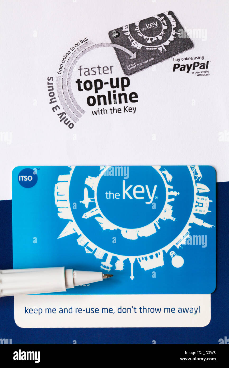 Plus d'autobus la clé pour acheter les tickets de bus de la carte à puce en ligne à l'avance et obtenez des rabais Banque D'Images