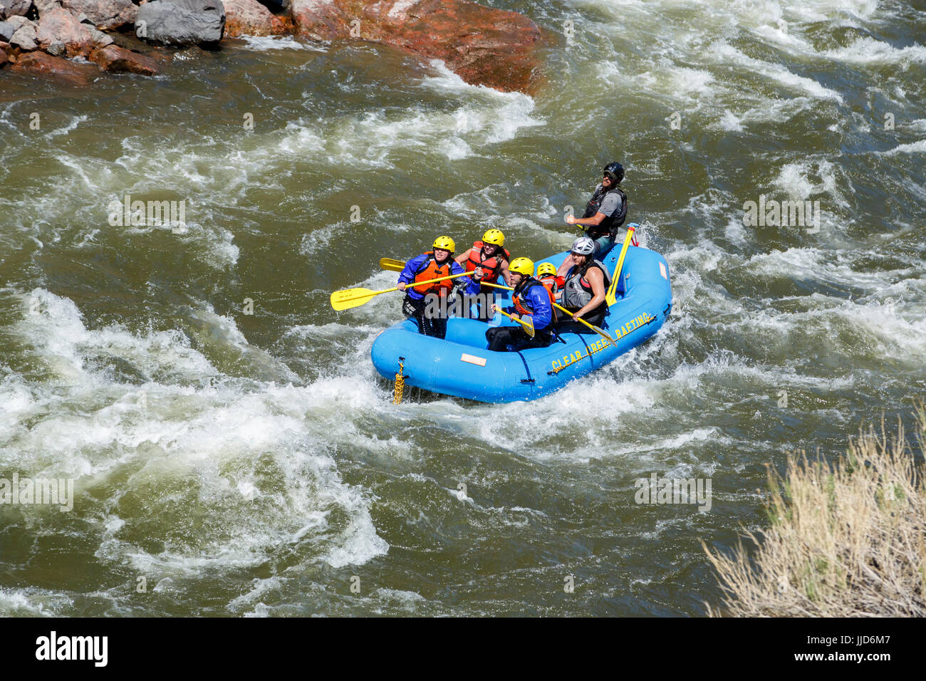 Le rafting sur la rivière Arkansas, près de Canon City, Colorado USA Banque D'Images