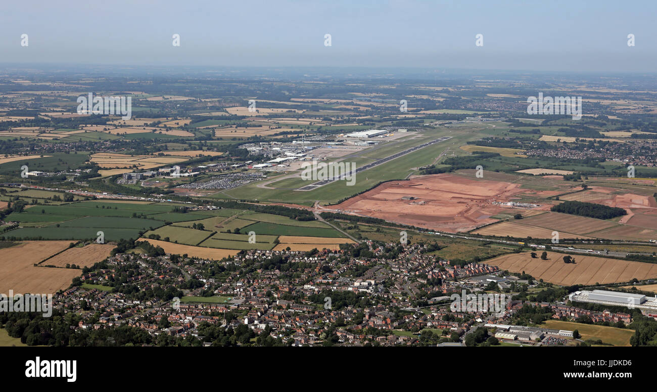 Vue aérienne de l'aéroport de East Midlands, Royaume-Uni Banque D'Images