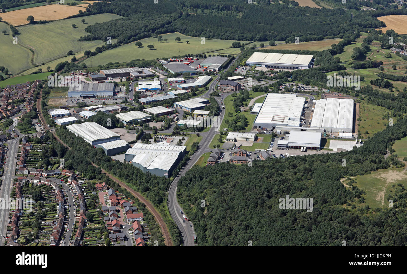 Vue aérienne de la Banque chute Industrial Estate, Dodworth, Barnsley, UK Banque D'Images