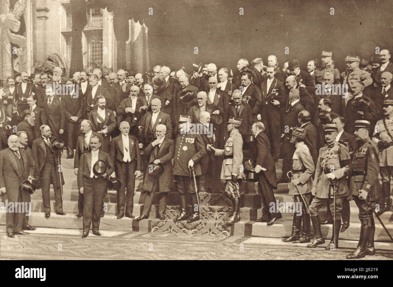 Rassemblement des dirigeants français pendant la guerre, Paris, Juillet 1919 Banque D'Images