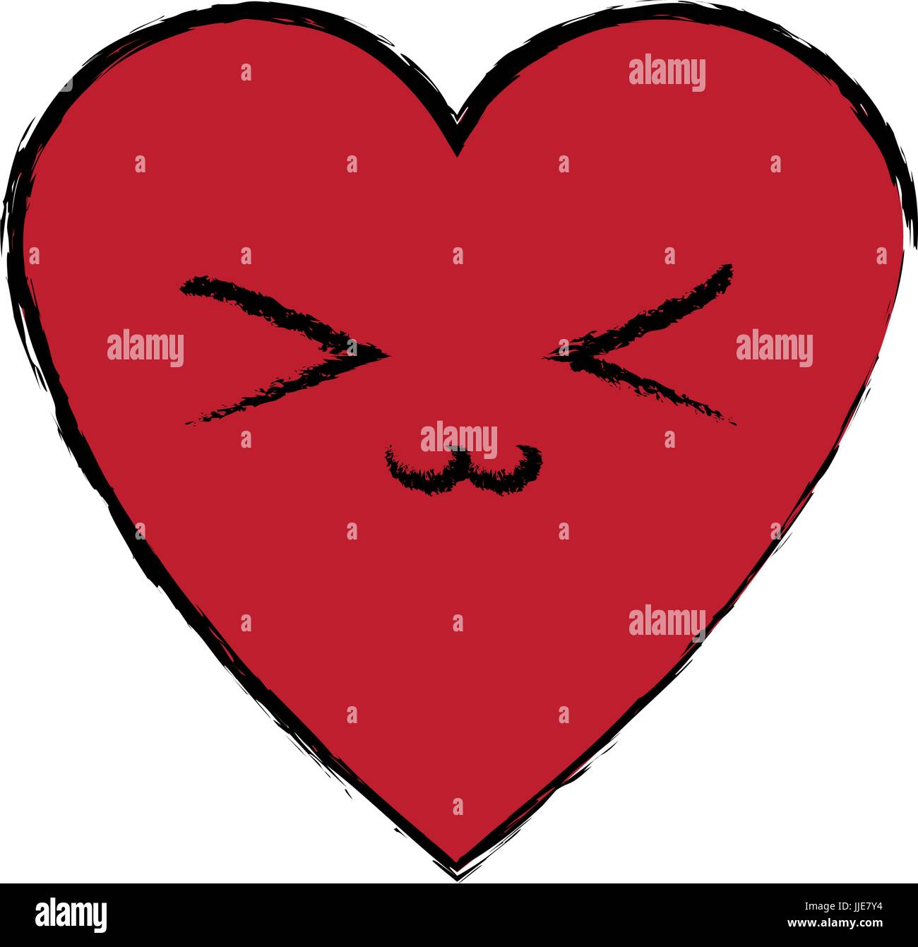 Kawaii Coeur Love Romance Symbole Cartoon Image Vectorielle Stock Alamy