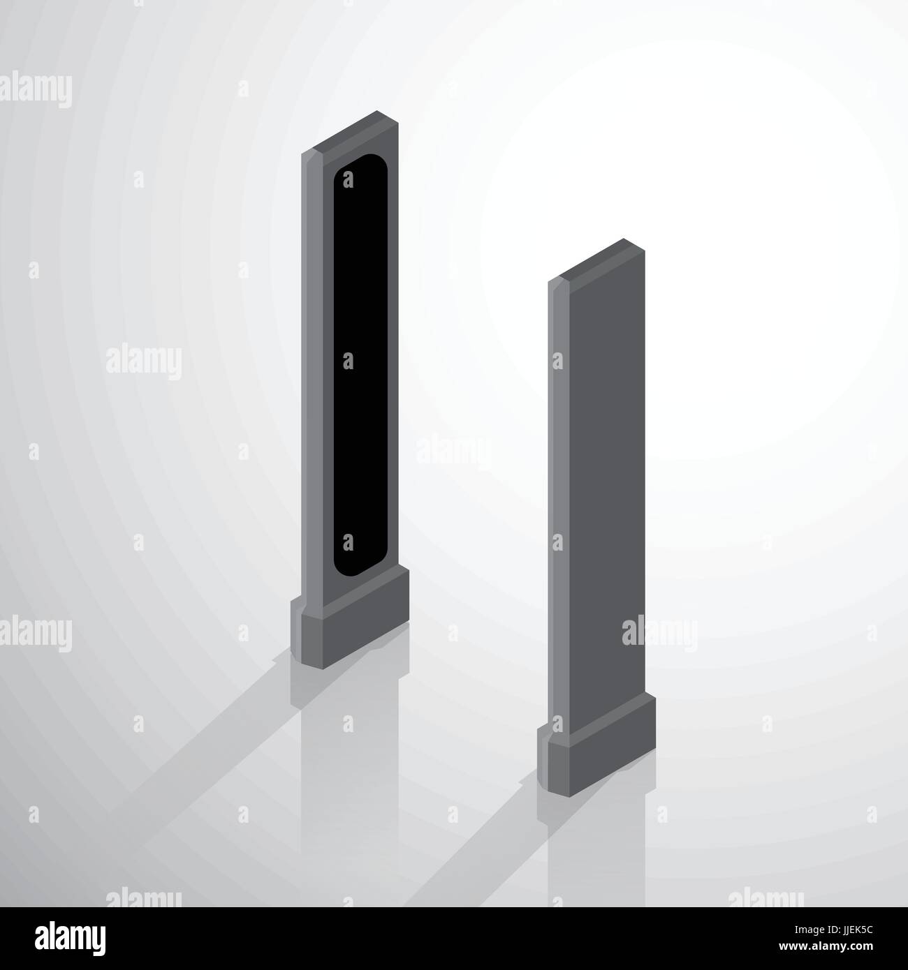Télévision 3D isométrique à pied à travers la machine, isométriques pour détecteur modèle graphique 3D - illustration vectorielle. Illustration de Vecteur