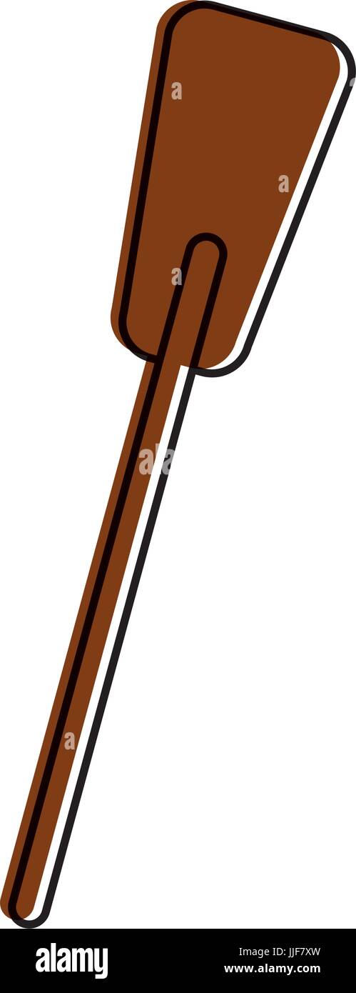 L'aviron en bois design illustration vectorielle icône isolé Illustration de Vecteur
