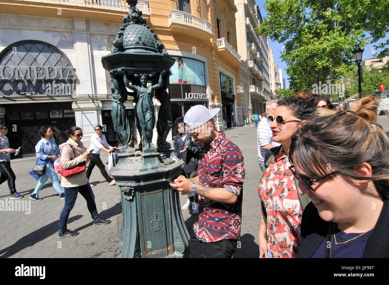 Fontaine Wallace. Passeig de Gracia. Barcelona Banque D'Images