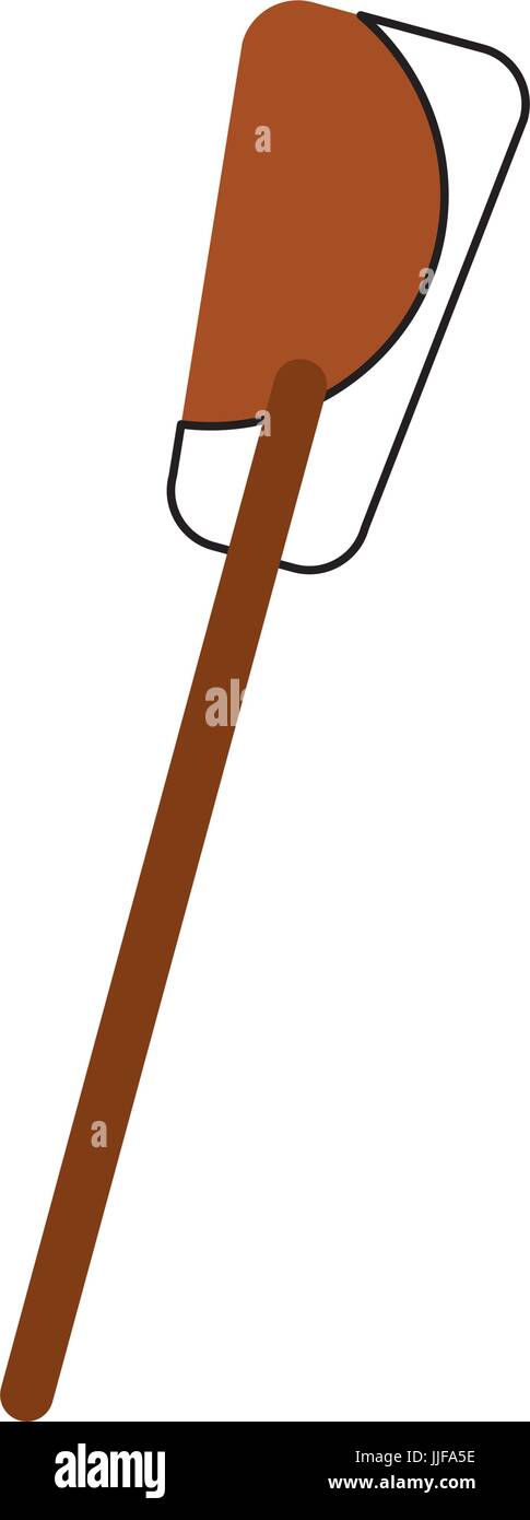 L'icône en bois isolée d'aviron Illustration de Vecteur