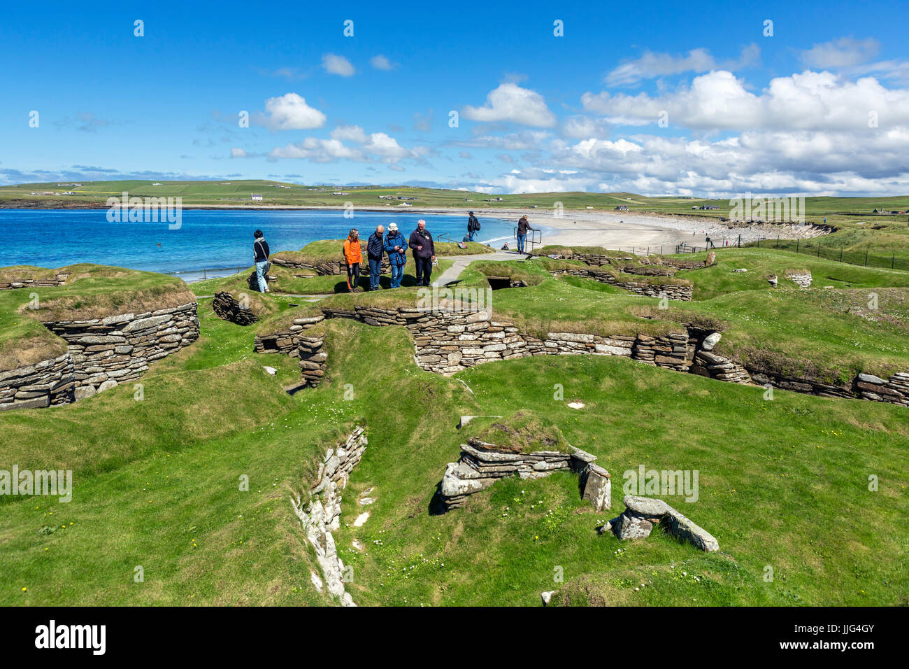 Site néolithique de Skara Brae, Mainland, Orkney, Scotland, UK Banque D'Images