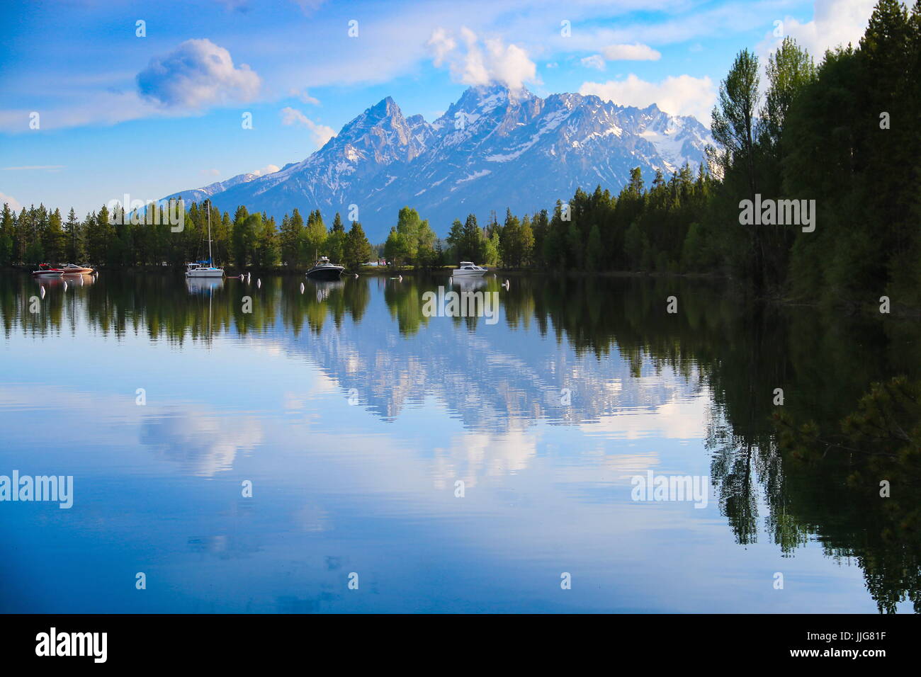 Le Grand Teton Lakeside Banque D'Images