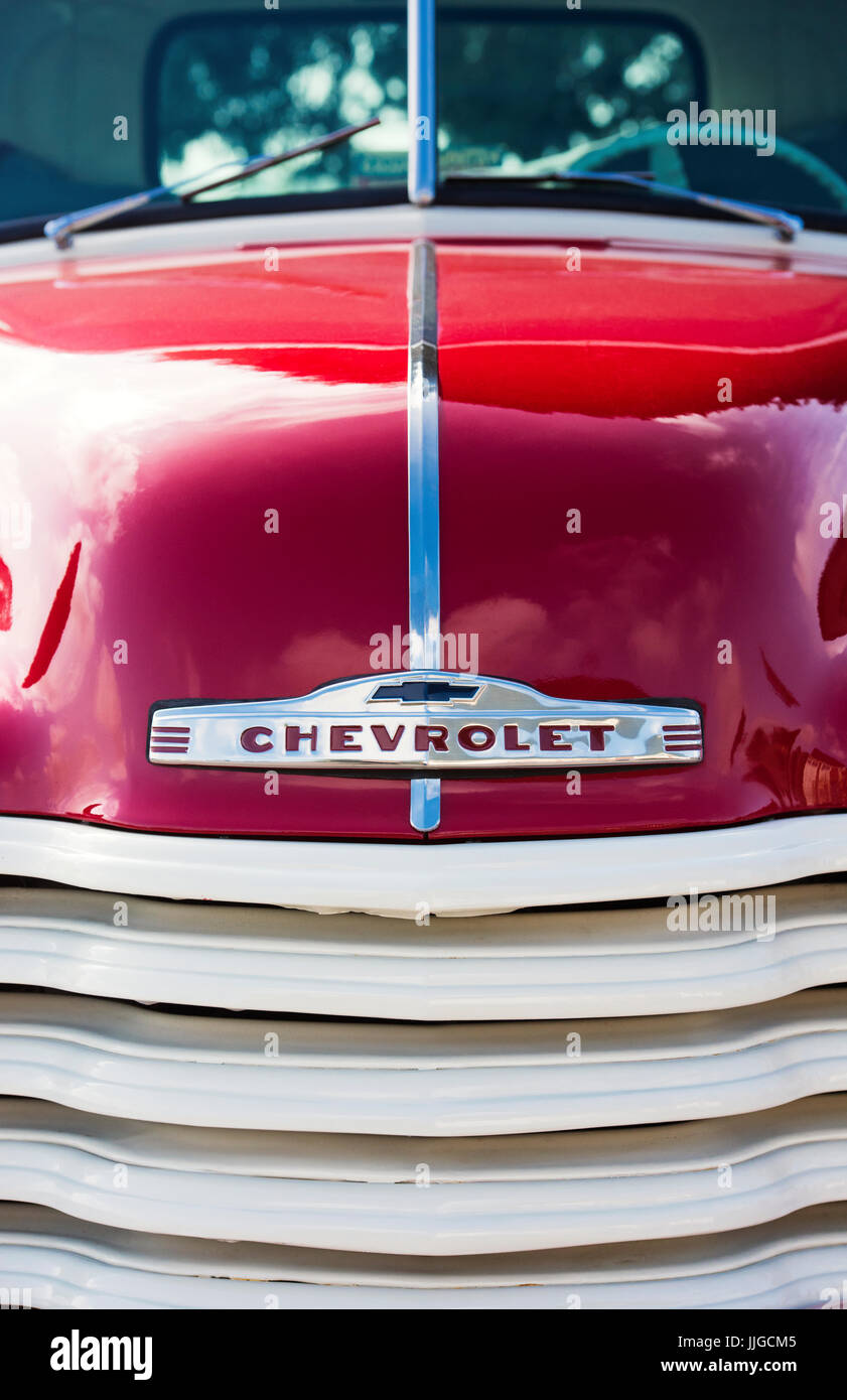 1953 Chevrolet pick up truck avant. UK. Classic vintage American truck Banque D'Images