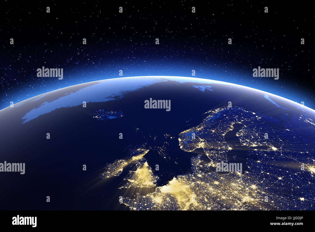 L'Europe du Nord. Éléments de cette image fournie par la NASA Banque D'Images