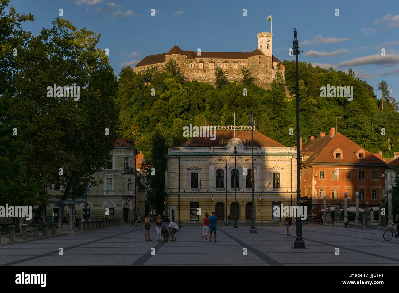 La fin de l'après-midi à Ljubljana, Slovénie ; Juillet 2017 Banque D'Images