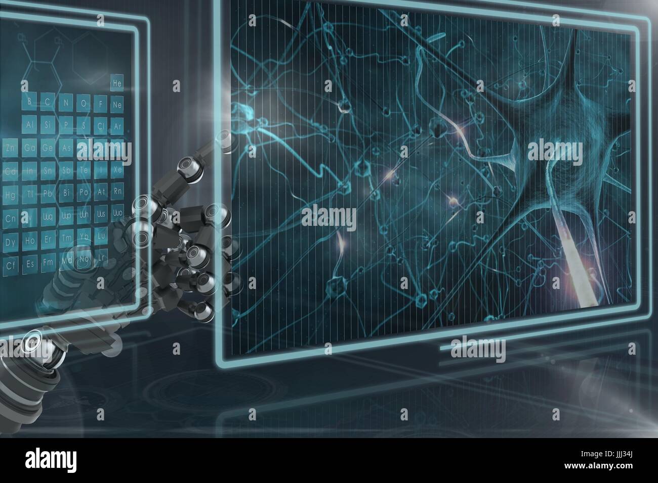 Main robot 3D'interaction avec les interfaces médicales Banque D'Images