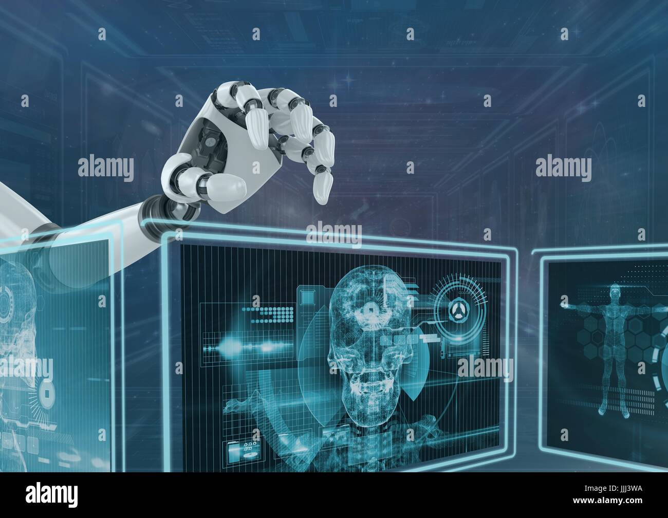 Main robot 3D'interaction avec les interfaces médicales Banque D'Images