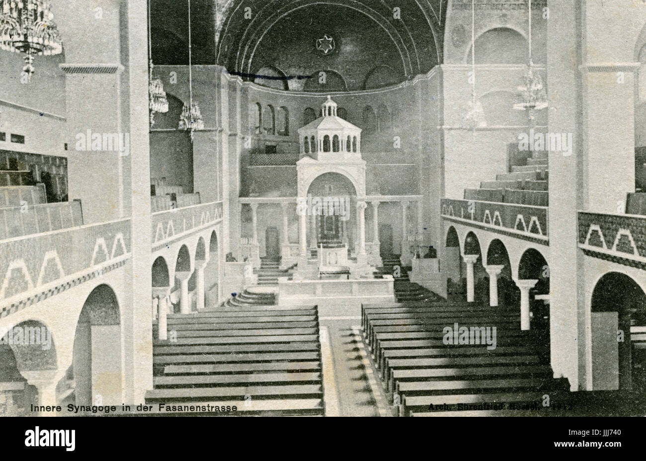 Intérieur de la synagogue, Fasanenstrasse, Berlin (Charlottenburg). L'Allemagne. C. 1913. Banque D'Images