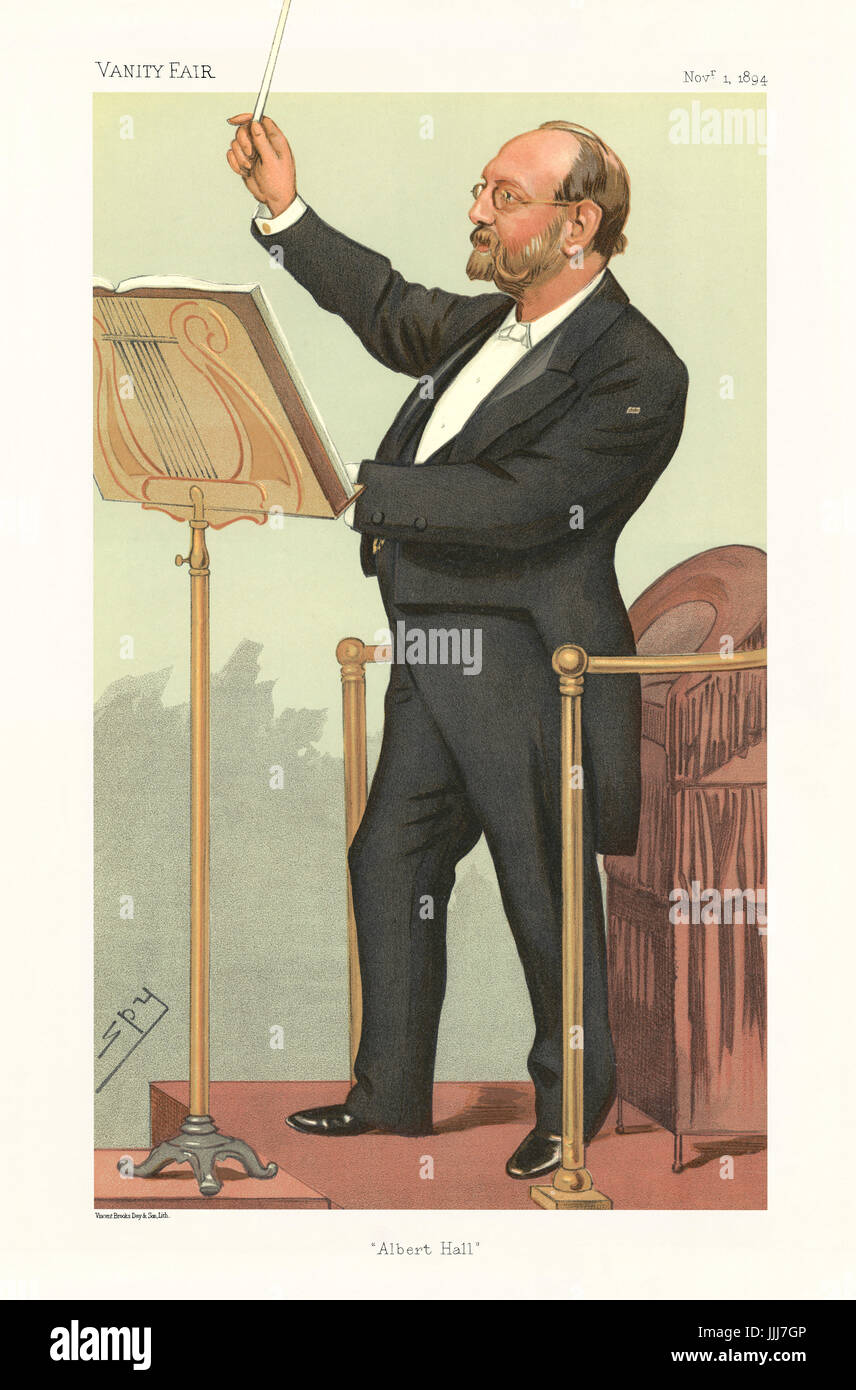 Sir Joseph Barnby - portrait debout. Vanity Fair caricature de Spy (De son vrai nom Sir Leslie Matthew Ward 21 novembre 1851 - 15 mai 1922). Sous-titre suivant 'Albert Hall", datée du 1 novembre 1894. JB : compositeur et chef d'orchestre : 12 août 1838 - 28 janvier 1896. Banque D'Images