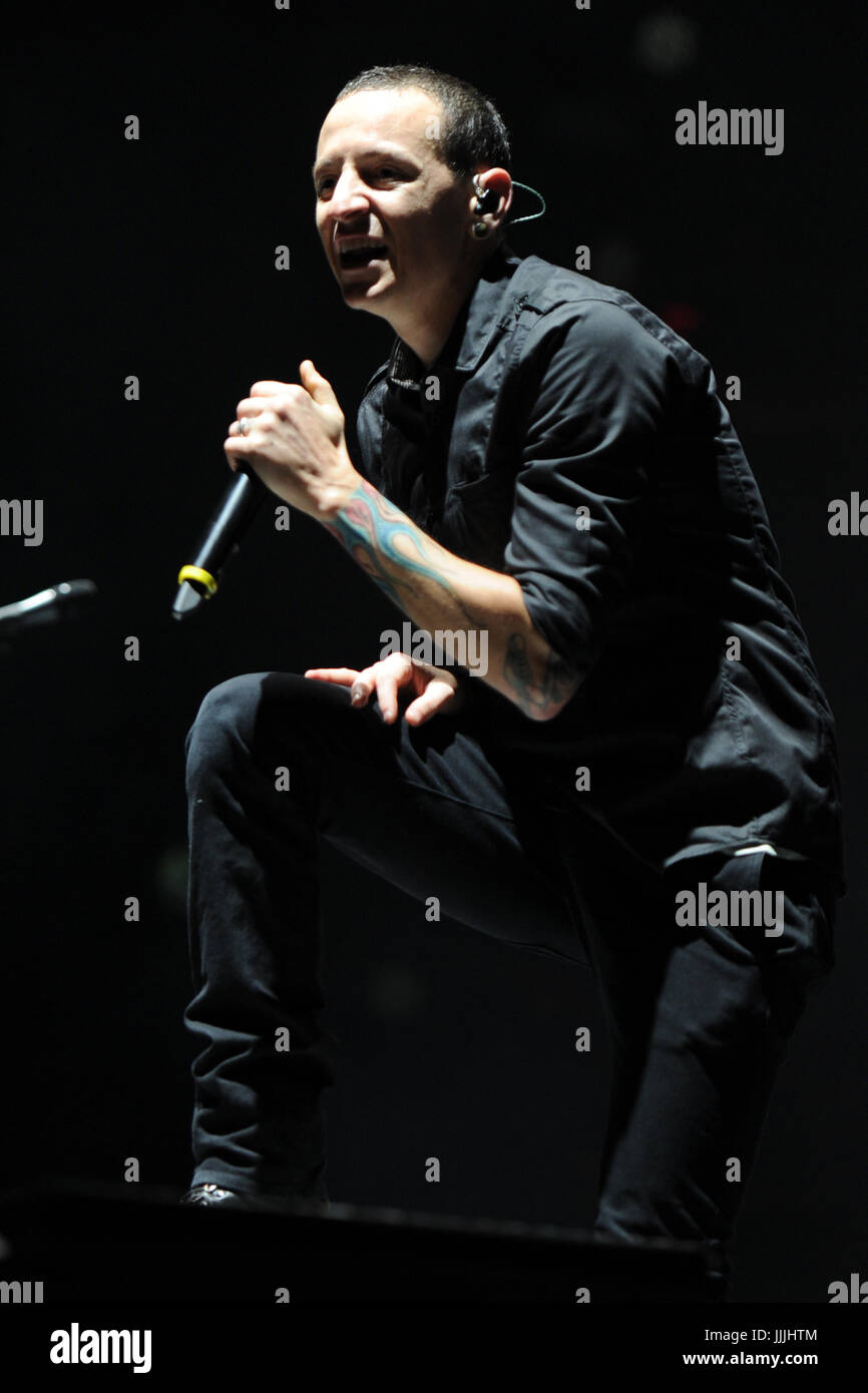 Chester Bennington de Linkin Park en prestation au Bank Atlantic Center n Fort Lauderdale, Floride le 20 janvier, 2011 i © MediaPunch Inc./MPI04 Banque D'Images