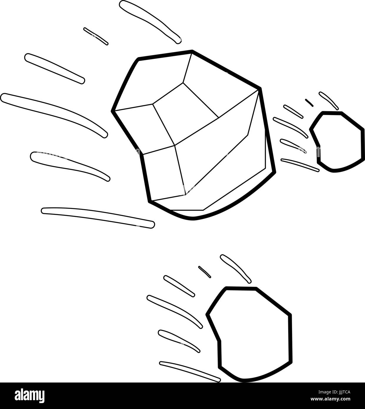 L'icône lancer des pierres contours Illustration de Vecteur