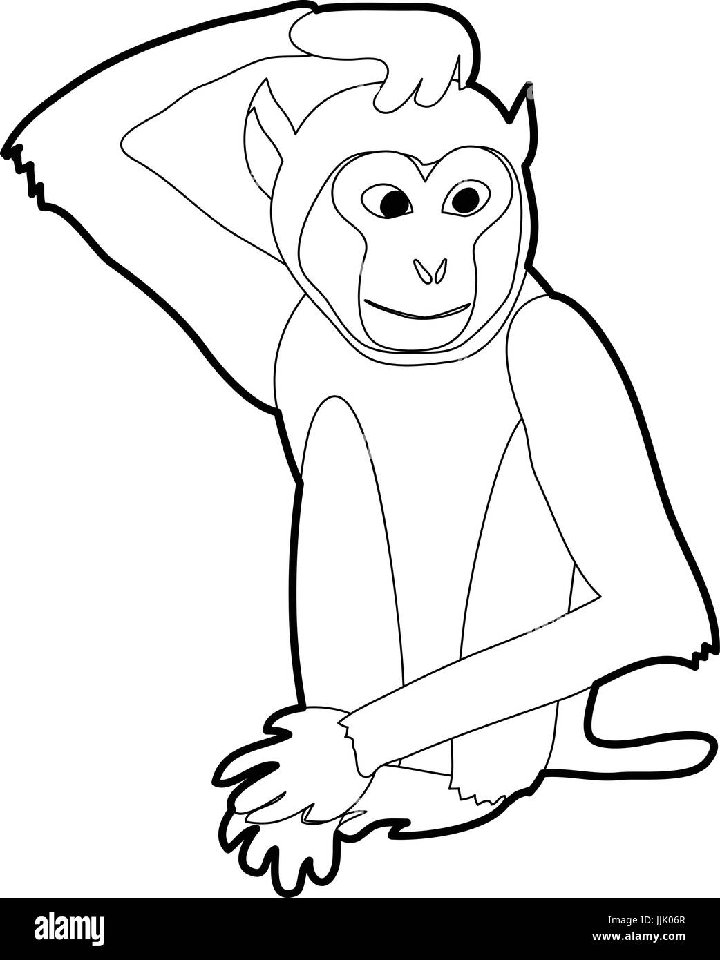 L'icône de couvaison monkey outline Illustration de Vecteur