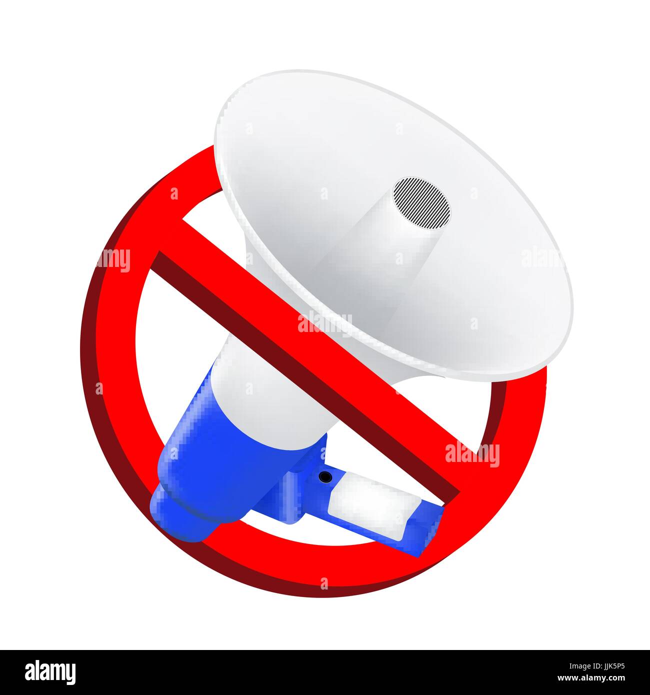 N'utilisez pas les panneaux d'interdiction avec son mégaphone Illustration de Vecteur