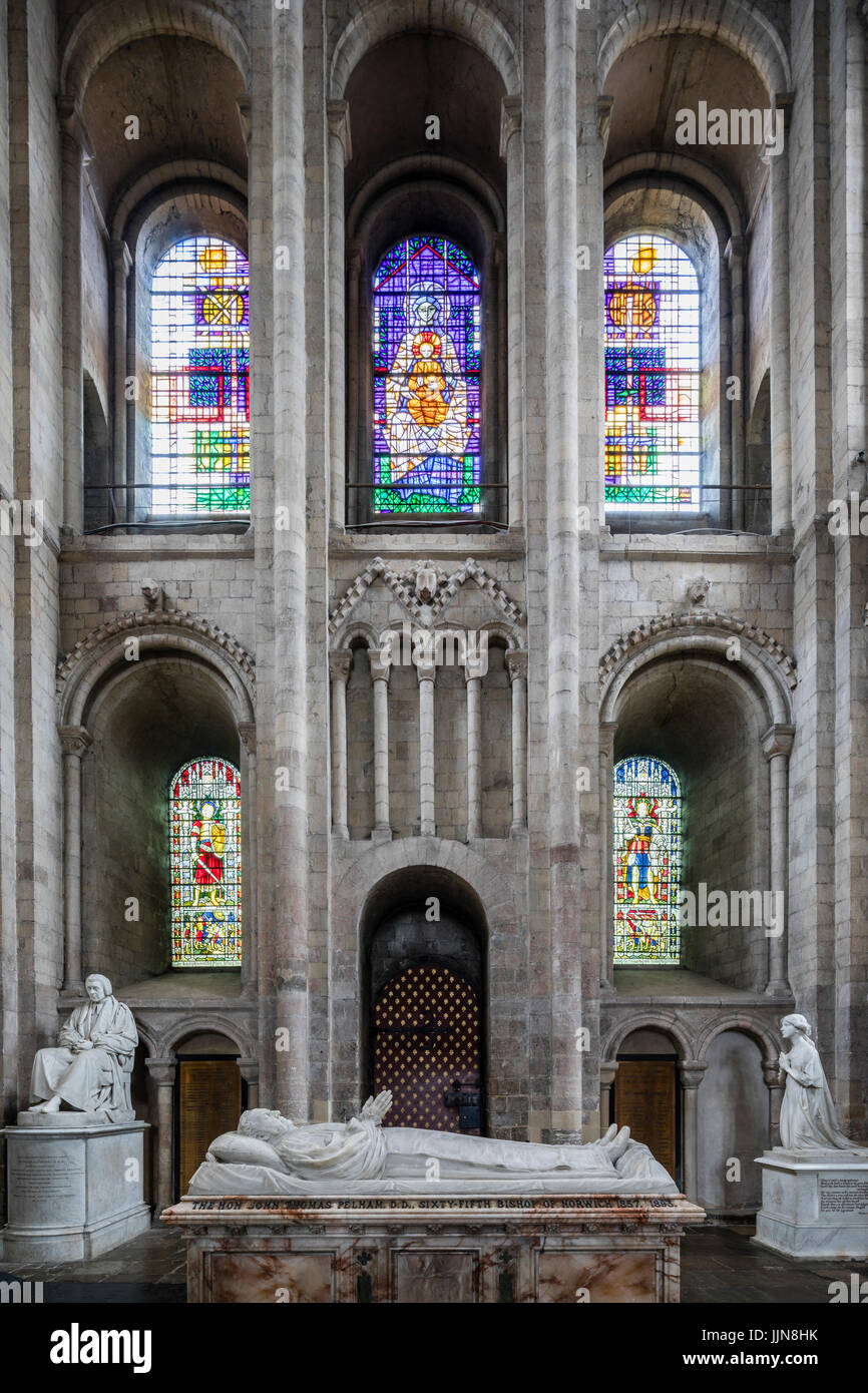 Une vue sur l'intérieur de la cathédrale de Norwich dans le Norfolk Banque D'Images