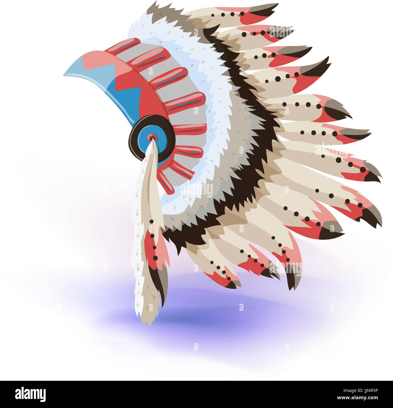Native American Indian coiffure. vector illustration couleur de chef de tribu feather hat. vector illustration. masquerade ou coiffe costume carnaval Illustration de Vecteur