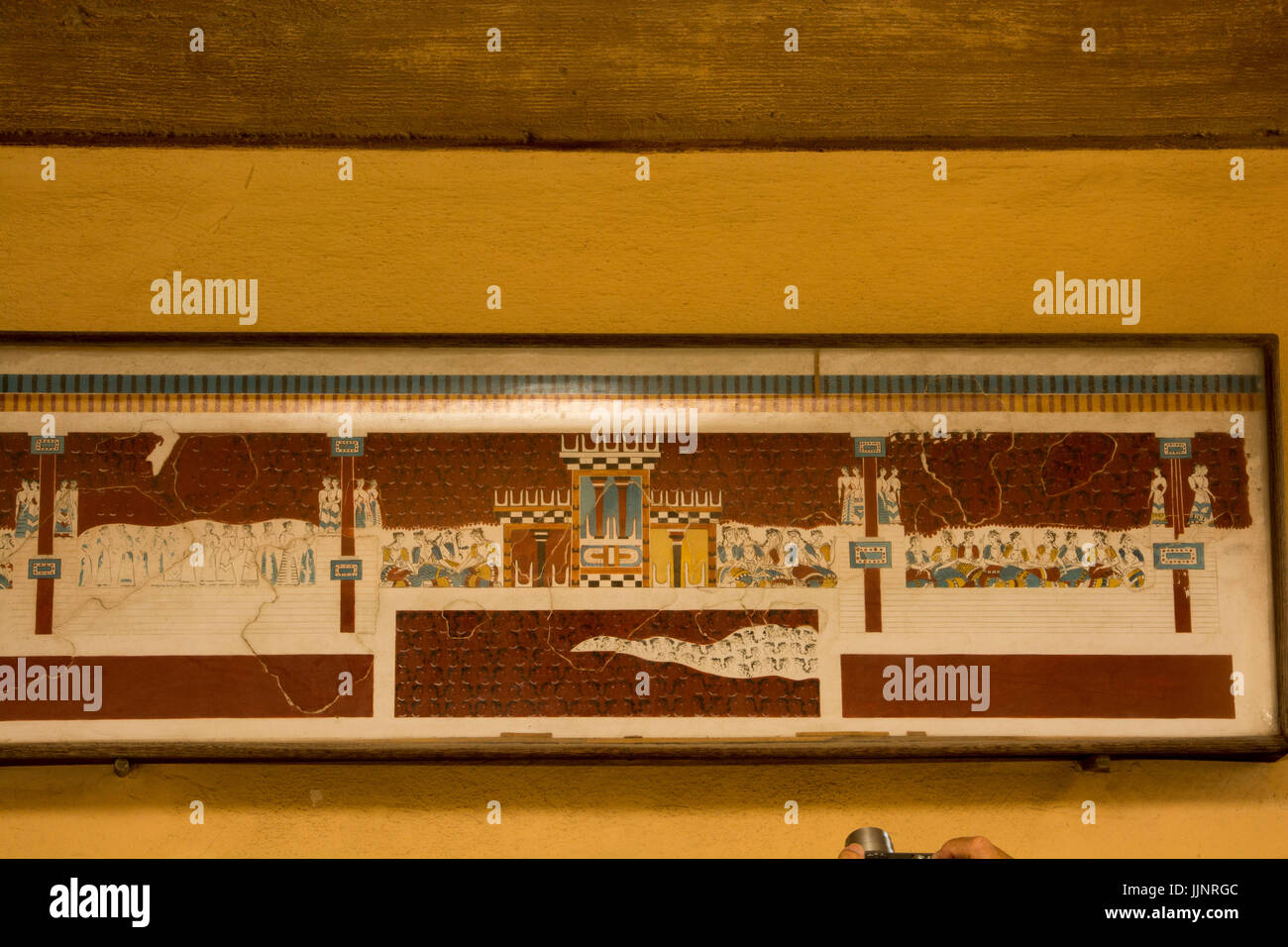 Le Palais de Knossos est le cérémonial et centre politique de la civilisation minoenne et la culture.nombreuses fresques ont été fouillés. Banque D'Images