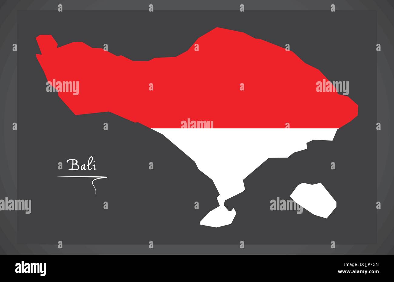 Indonésie Bali carte avec drapeau national Indonésien illustration Illustration de Vecteur