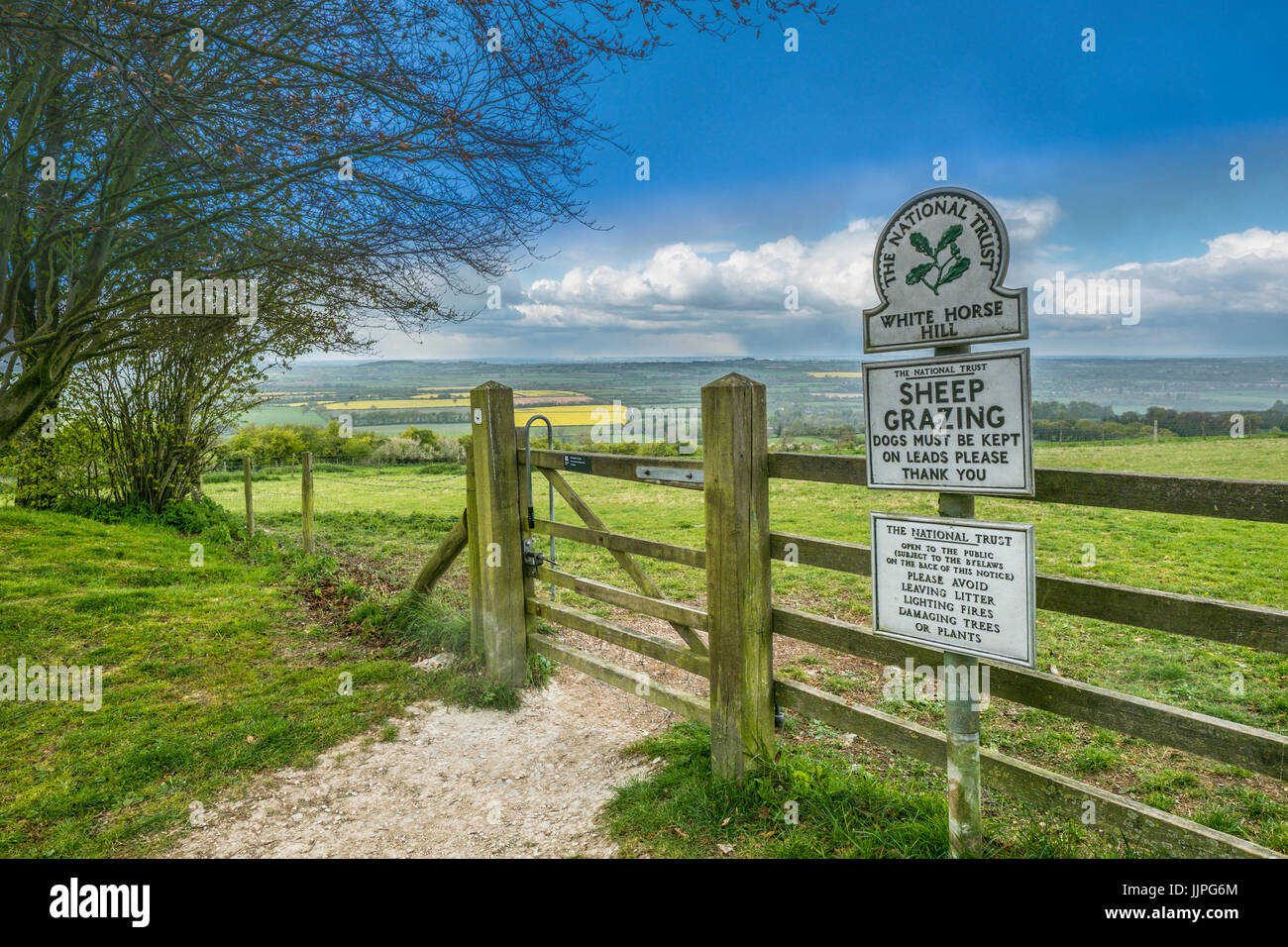 L'entrée de White Horse Hill à Uffington. Banque D'Images