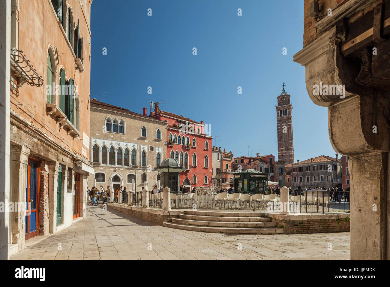 Sant Anzolo Square dans quartier de San Marco à Venise. Banque D'Images
