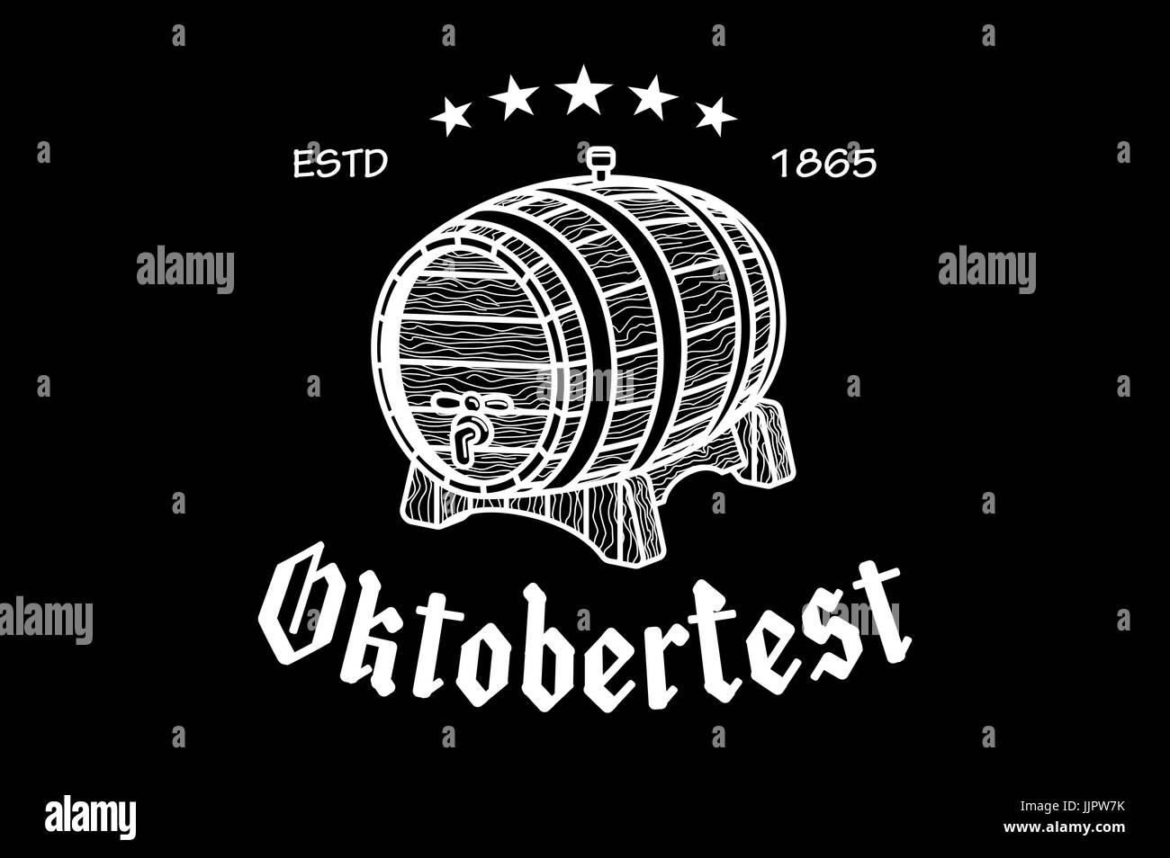 Timbres en caoutchouc style rétro avec le baril de bière, tasse et le texte, la fête de la bière Oktoberfest Vector illustration art. Illustration de Vecteur