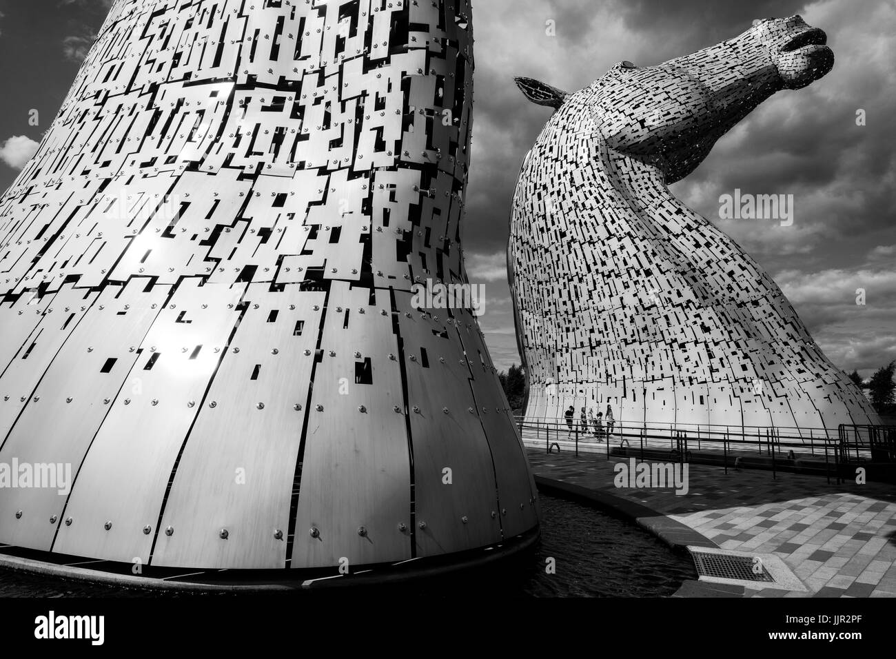 Les Kelpies sculptures à Helix Park, Falkirk, Ecosse, Royaume-Uni. Banque D'Images