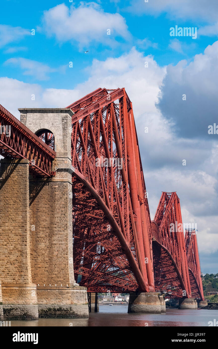 Voir l'historique du pont de Forth Railway South Queensferry en Ecosse, Royaume-Uni. Banque D'Images