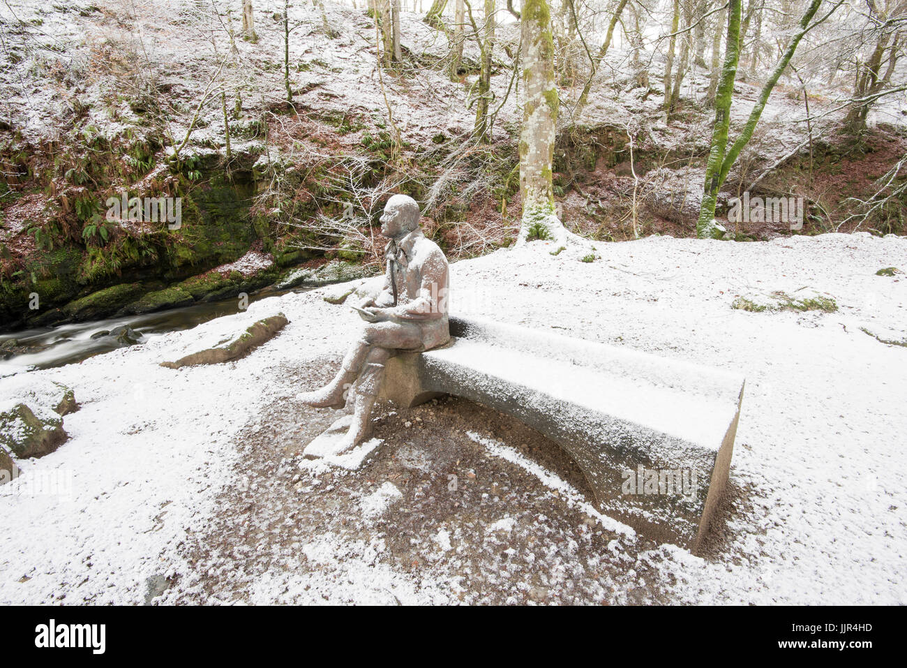 Statue de Robert Burns au Birks d'Aberfeldy, Perthshire. Banque D'Images