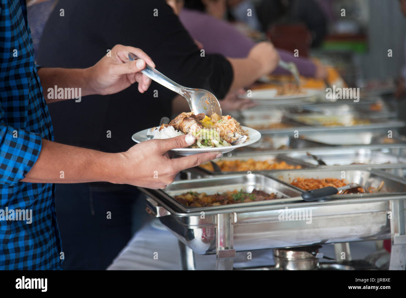 Lima est la capitale culinaire de l'Amérique du Sud. La ville offre de multiples Vous pouvez manger les buffets étaient vous pouvez essayer la vaste gamme de gastronomie péruvienne Banque D'Images