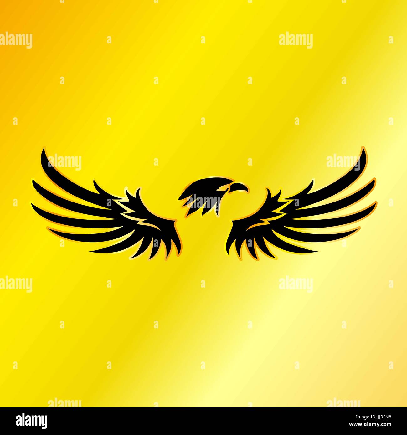 Black Eagle avec fond d'or, Vecteur, illustration Illustration de Vecteur