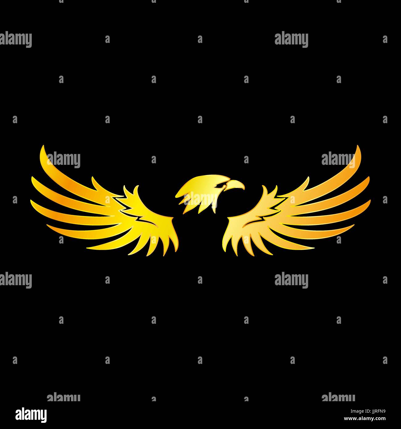 L'aigle doré sur fond noir, Vecteur, illustration Illustration de Vecteur